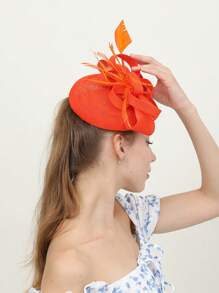 1pc Feathery Striped Bohemian Elegant Court Style Polyester Fiber Face Veil Hair Accessory, Suitable For Weddings, Festivals, And Tea Parties Mini Hats Tiny Hats Derby Hat Fascinator Mini Top Hat Mini Cap, School Stuff, College, Gifts