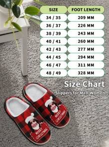 1 Pair Christmas Custom Home Slippers, Personalized Santa Photo Home Slippers, Custom Christmas Hat Thick Sole Home Slippers, Personalized Home Slippers, Photo Home Slippers, Personalized Home Slippers For Women And Men, Personalized Home Slippers, Halloween Gift, Funny Gift ﻿ - White - View 6