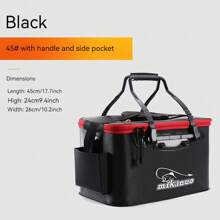 1个便携式可折叠EVA钓鱼桶，活鱼盒，露营水容器，钓具收纳袋，多功能可折叠钓鱼桶（不含气泵）