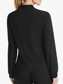 cimmuovere 2pcs Set Women Fashion Stand Collar Scrub Uniform Set - Black - View 8