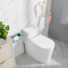 1pc Solid Color Rabbit Fur Toilet Seat Lid Cover Set, Stretchy Two-Piece Toilet Tank Cover, Dust-Proof Decoration Toilet Accessories, Suitable For All Seasons Bathroom Decor Fall Decor