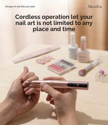 MelodySusie 25000RPM PC180F Cordless Rechargeable Nail Drill, Professional Self Care Electric Nail File For Acrylic & Gel Nails, Portable Efile Manicure Pedicure Kit, Maquina De Uñas Recargable,Christmas Gifts - 金色 - 查看 7