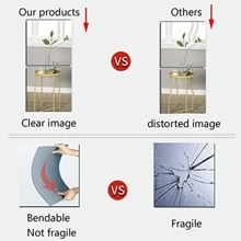 4pcs Full Body Length Mirrors For Walls, 12" X 12" Acrylic Plexiglass Wall-Mounted Stick On Frameless Square Makeup Large Long Mirror Home Workout Gym Hallway Mirror Dorm Floor Tile Self Adhesive, Stickers, Wall Decal, Vinly Decal For Home Decorations, Spring Decoration Items Refresh Your Home, Rama Decoration Stickers Gifts Birthday Graduation