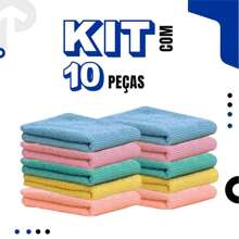 Kit Panos De Limpeza Microfibra Alta Absorção Multiuso 25 x 25cm - Multicolorido - Visão 4