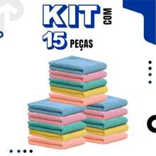 Kit Panos De Limpeza Microfibra Alta Absorção Multiuso 25 x 25cm - Multicolorido - Visão 5