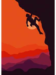 1 件抽象攀岩探险海报和印刷品帆布画山太阳墙壁艺术画适用于客厅家居装饰无框架 - 彩色 - 查看 10