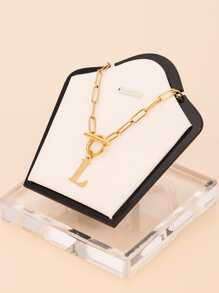 1 chiếc vòng cổ mặt chữ bằng thép không gỉ thời trang và độc đáo, món quà hoàn hảo cho bạn bè - chữ OT vàng - Xem 32