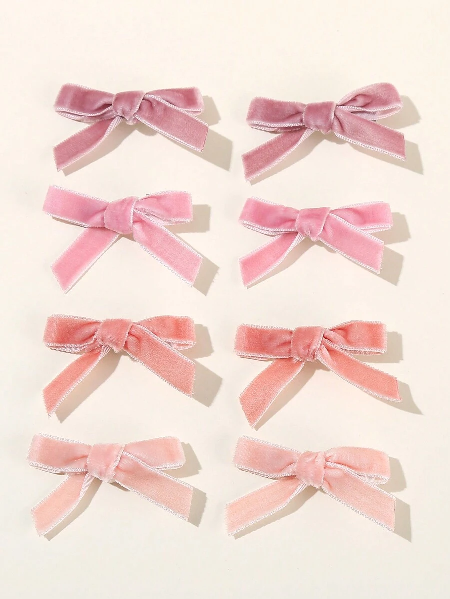 8pcs Mini Pink Butterfly Clips, Suitable For Everyday Wear - Multicolor - View 1
