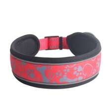 Adjustable Dog Collar With Safety Lock Padded Reflective Breathable Comfortable Soft Durable LR-0313 - Red - View 2