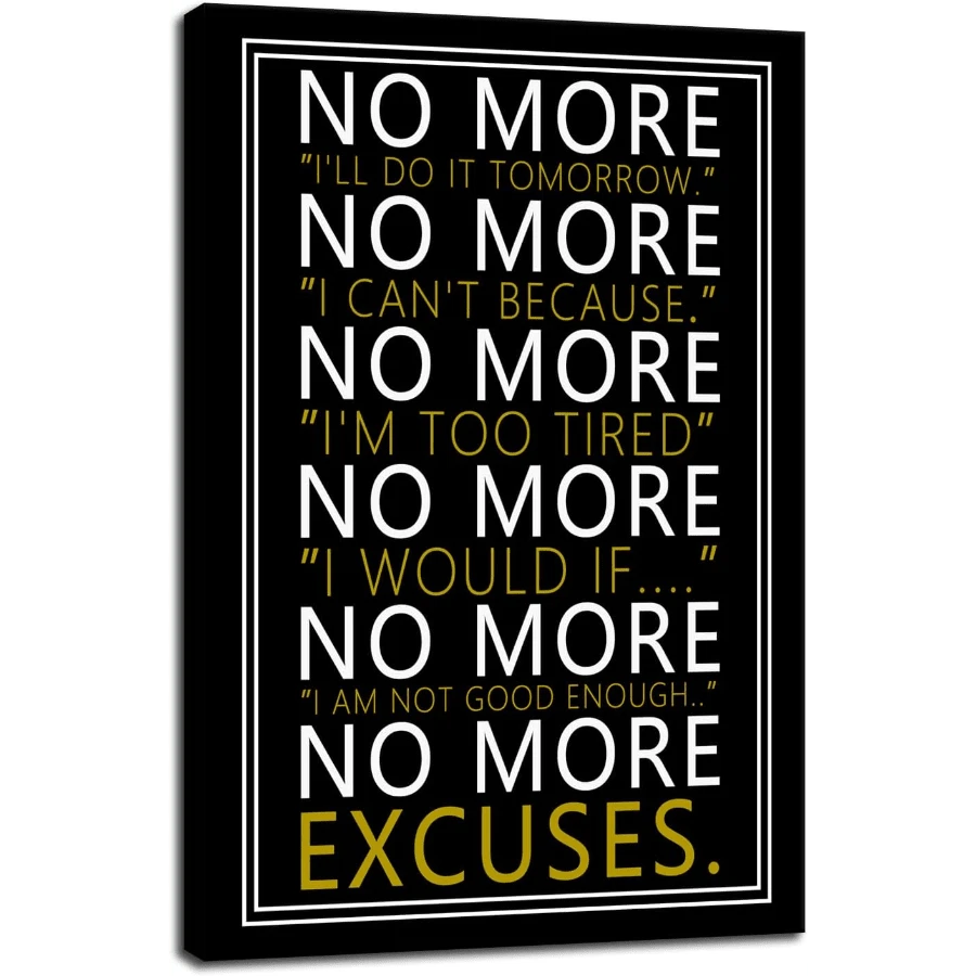 Framed No More Inspirational Poster For Office Motivational Wall Art Inspiring Canvas Prints Artwork Modern Home Decor Painting Pictures - 裱框 - 查看 1