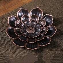 1 件金属莲花香棒架，带可拆卸烟灰收集器 - 优雅的芳香扩散器，黄铜色穿孔香炉，适用于家庭、办公室、酒店、茶馆 - 非常适合家居装饰、房间装饰、桌面装饰 - 用这款精美的配件增强您的家居香味 - 彩色 - 查看 8