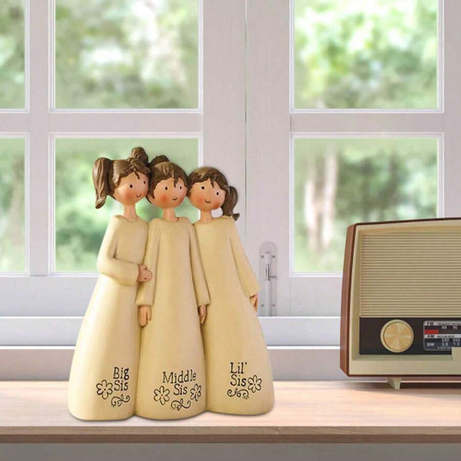 1pc Resin Statue Of 3 Sisters In Warm Hug, Sisters Forever Friends, Home Decor Angel Sculpture, Angel Statue (Three Sisters) - Multicolor - View 1