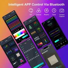 智能仙女灯串，带遥控器和应用程序控制，10M-100LED 音乐同步 DIY 控制室内外灯串，适用于卧室、圣诞派对、婚礼中心装饰照明、情人节、斋月、复活节礼物 - 彩色 - 查看 7