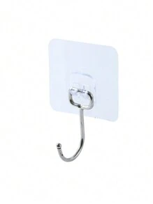5/10pcs Large Adhesive Hooks 22Ib(Max), Waterproof And Rustproof Wall Hooks For Hanging Heavy Duty, Stainless Steel Towel And Coats Hooks To Use Inside Kitchen, Bathroom, Home And Office (Black, Gold, Clear) - Multicolor - View 13