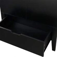 Bar Cabinet,Wine Bar Cabinet,Liquor Storage Credenza,Sideboard With Wine Racks & Stemware Holder,Wine Glass Holder,Metal Handle,Can Be Placed In Family Bars,Hallways,Living Rooms - 黑色 - 查看 9