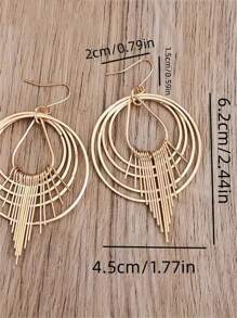 1 cặp bông tai tua rua tròn đơn giản theo phong cách Bohemian, quà tặng trang sức phù hợp cho phụ nữ, đám cưới, tiệc tùng và du lịch - Vàng - Xem 8