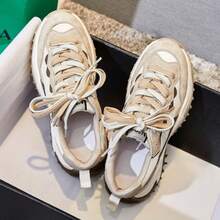 New Women's Casual Shoes With Thick Bottom For Fall And Winter - 卡其色 - 查看 2