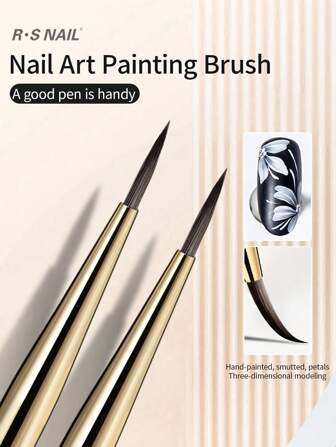 RS NAIL Brush Nail Art Multifunction Painting Brush Pen For Painting Flower Fine Tip Brush Manicure Special Tool Drawing Pen Nail Art Brush Design Easy To Operate Smooth Durable Material Manicure Brush DIY Tool