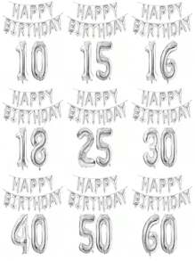 Golden Happy Birthday Digital Foil Balloon Adult Birthday Party Decoration Suitable For Men And Women Aged 10, 11, 12, 15, 18, 25, 30, 40, 50, And 60,Christmas - Gold - View 14