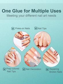 30 件/10 件/6 件/1 件 超速指甲胶，适用于按压指甲，超强弹性配方指甲胶，带旋盖和喷嘴头挤压涂抹器，需要切掉一半尖端