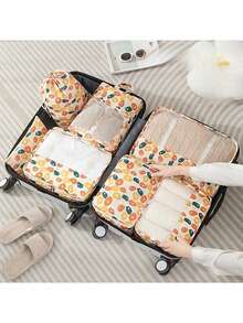 7-Piece Cartoon Pattern Luggage Bag Set - Versatile Travel Companion For Women, Perfect For Outdoor Adventures - Complete Set For All Your Travel Needs - Multicolor - View 15