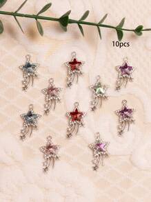 10pcs Fashionable Star Shaped Zinc Alloy Pendant For Jewelry Making DIY