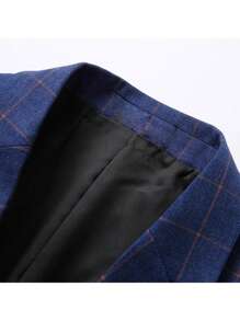 Áo khoác vest kẻ sọc xanh tối giản trang trọng dành cho nam, trang phục thường ngày - Màu xanh lam - Xem 6