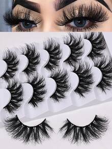 5 对蓬松假睫毛浓密纤长假睫毛持久浓密凌乱睫毛延长 - 濃密款 - 查看 1