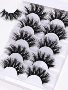 5 对蓬松假睫毛浓密纤长假睫毛持久浓密凌乱睫毛延长 - 濃密款 - 查看 4