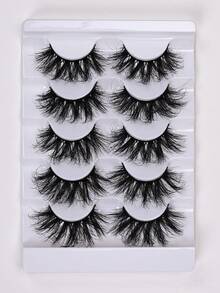 5 对蓬松假睫毛浓密纤长假睫毛持久浓密凌乱睫毛延长 - 濃密款 - 查看 5