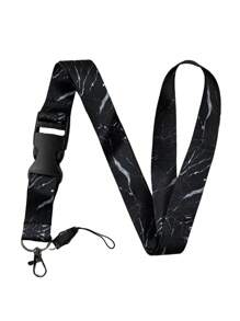 1pc Marble & Galaxy Pattern Lanyard, Suitable For Doctors, Nurses, Students, Teachers, Exhibition Staff ID Badge Holders, Can Be Used As Exhibition, Gift, Keychain Or Daily Use Car Accessories Bag Charm School