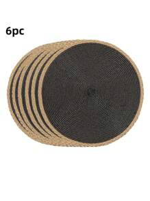 14 Inch Round Woven Placemat, 2/6 Pcs Washable Heatproof Placemats For Dining Table, Non-Slip For Indoor/Outdoor Use, Suitable For Dinner, Events, Family Gatherings, Thanksgiving, Christmas, Easter