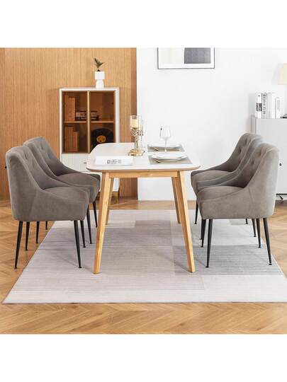 Set Of Dining Chairs Metal Feet, Moderne Kitchen Backrest, Dining/Living Room Lounge view 6