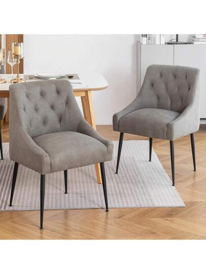 Set Of Dining Chairs Metal Feet, Moderne Kitchen Backrest, Dining/Living Room Lounge