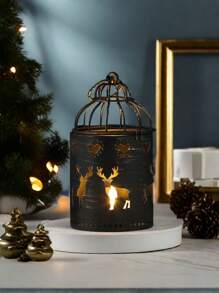 1 chiếc chân nến lồng chim và hươu phong cách Bắc Âu bằng sắt, đồ trang trí trung tâm bàn lãng mạn, đồ trang trí Giáng sinh (Không bao gồm nến) - Nhiều màu - Xem 6