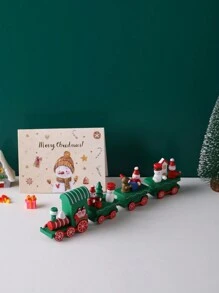 一件造型奇趣的木制火车装饰品 - 可爱的展示柜摆件、餐桌中心装饰、家居装饰、送给亲朋好友的手工木制礼物、家居DIY工艺品、无需用电装饰。注意:纯手工制品,部分细节与图片略有差异。 - 彩色 - 查看 15