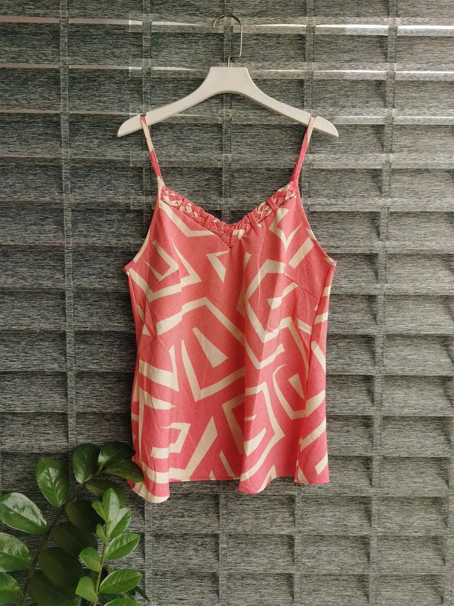Women's Tank Top With WIDE Straps, Crepi Summer Fashion 2025 - Hồng - Xem 1