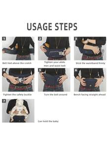 rooya baby 1pc Multifunctional Baby Carrier, Waist And Hips Support, Lightweight, Four Seasons, Easy , Ergonomic Nursing Tool And Travel Gear For Infants, Suitable For Daily Use (Navy Blue)