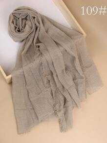 1 Chiếc Khăn Trùm Đầu Bằng Vải Crepe Màu Trơn Phong Cách Bohemian Cổ Điển, Khăn Trùm Đầu Hijab Đơn Giản Cỡ Lớn, Khăn Trùm Đầu Hàng Ngày Cho Phụ Nữ, Băng Đô Cho Mọi Mùa - Nhiều màu - Xem 29