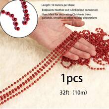 2.6 英尺/9.8 英尺/32 英尺悬挂圣诞树装饰链，7 毫米塑料电镀珠 DIY 链，非常适合圣诞节庆祝活动、派对、婚礼、节日装饰、DIY 项目和展览配件 DIY 装饰、家居装饰、派对婚礼装饰、灯烛台装饰配件 - 彩色 - 查看 12
