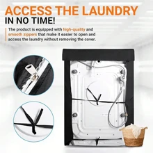 1pc Washer Cover, 210D Heavy Duty Oxford Waterproof Washer And Dryer Cover, Front Loading, 23.6x25.5x33.46 Inches, Silver For School,Office,Household,Travel,Bag,Organizer,Storage
