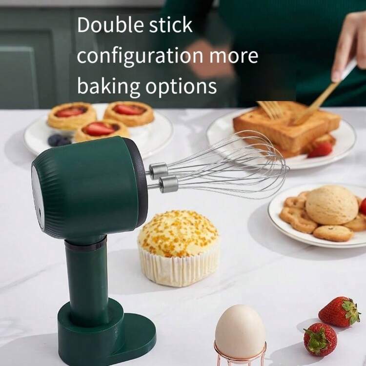 A Set Of Wireless Hand-Held Stainless Steel Electric Whisk Household Small Automatic Cream Beater Egg Beater Special For Baking - Multicolor - View 10