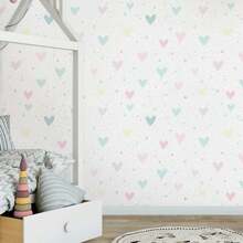 Blue And Pink Heart Wallpaper Roll VRC484 - Nhiều màu - Xem 3