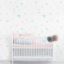 Blue And Pink Heart Wallpaper Roll VRC484 - Nhiều màu - Xem 4