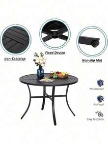 5 Piece Outdoor Dining Set Patio Furniture Set Round Table For Yard - 1 - 查看 11