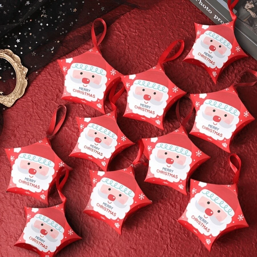 10 hộp quà tặng kẹo hình ông già Noel râu trắng, hộp quà kẹo Giáng sinh - Nhiều màu - Xem 1