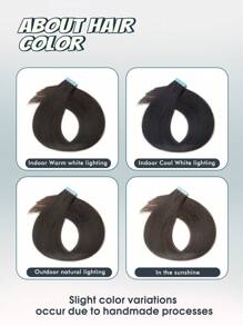 10 Pcs Mini Tape In Hair Extensions Human Hair Color 1b Nature Black 14-22 Inch Remy Human Hair Double Side Invisible Seamless Tape In Hair Extensions