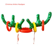 An Inflatable Reindeer Antler Game Set With 4 Inflatable Rings, Decorated With A Reindeer Head Toy, Suitable For Christmas Party Games And Lively Family Activities. - Multicolor - View 14
