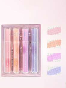4pcs Clear Ice Style Highlighter Pens Set Oblique Brush Tip Fluorescent Color Marker Liner For Drawing Painting - Multicolor - View 13