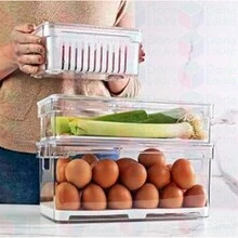1 Large Rectangular Acrylic Egg Holder Organizer With Lid - 無色 - 查看 3